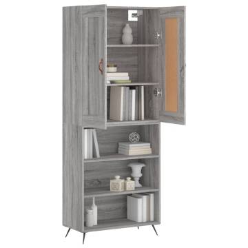 Stylish Highboard Grey Sonoma - 69.5x34x180 cm | HipoMarket