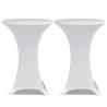 White Stretch Table Covers Ø80cm - 2 pcs for Events