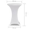 White Stretch Table Covers Ø80cm - 2 pcs for Events