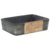 Stylish Black & Brown Rectangular Ceramic Basin - 46x35.5cm