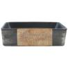 Stylish Black & Brown Rectangular Ceramic Basin - 46x35.5cm