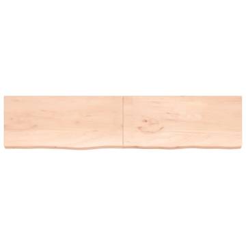 Untreated Solid Wood Bathroom Countertop - 220x50 cm