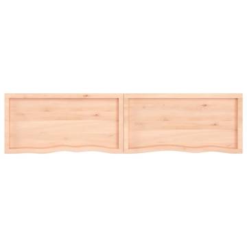 Untreated Solid Wood Bathroom Countertop - 220x50 cm