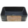 Stylish Black & Brown Rectangular Ceramic Basin - 46x35.5cm