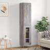 Highboard Grey Sonoma 34.5x34x180 cm Engineered Wood Colour grey sonoma Quantity in Package 1 Model 1 glass door 