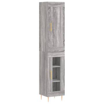 Stylish Highboard Grey Sonoma - 34.5x34x180 cm | HipoMarket UK