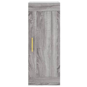 Stylish Highboard Grey Sonoma - 34.5x34x180 cm | HipoMarket UK