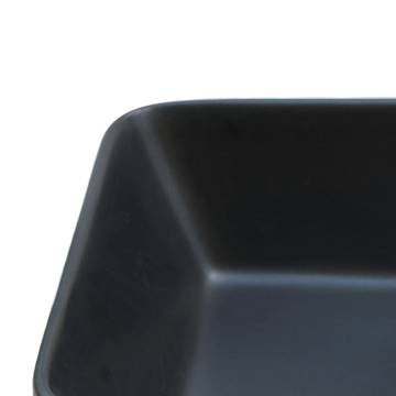 Stylish Black & Brown Rectangular Ceramic Basin - 46x35.5cm