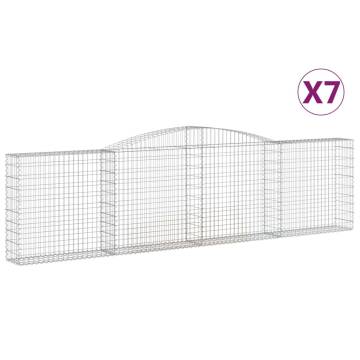 Arched Gabion Baskets 7 pcs - Durable Decorative Barriers