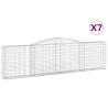 Arched Gabion Baskets 7 pcs - Durable Decorative Barriers