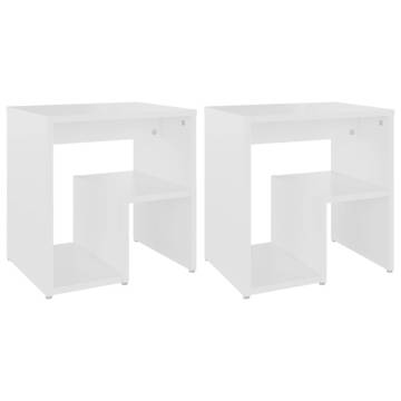 Stylish White Bed Cabinets - 2 pcs - 40x30x40 cm | HipoMarket