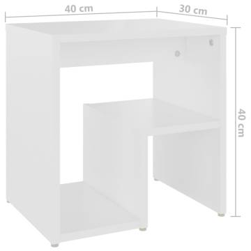 Stylish White Bed Cabinets - 2 pcs - 40x30x40 cm | HipoMarket