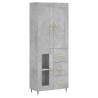 Stylish Concrete Grey Highboard - 69.5x34x180 cm