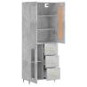 Stylish Concrete Grey Highboard - 69.5x34x180 cm