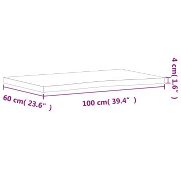 Solid Beech Wood Desk Top 100x(55-60)x4 cm - Hipomarket