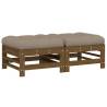 Garden Footstools with Cushions - 2pcs Honey Brown Pine