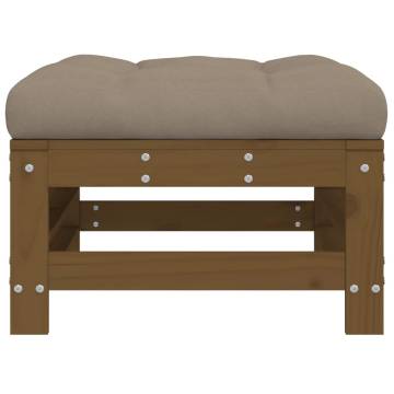 Garden Footstools with Cushions - 2pcs Honey Brown Pine