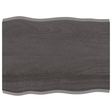 Table Top Dark Brown Solid Wood Live Edge | Hipomarket