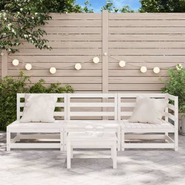 Elegant 3-Seater White Garden Sofa in Solid Pine Wood