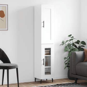 High Gloss White Highboard - Stylish Storage Solution