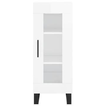 High Gloss White Highboard - Stylish Storage Solution