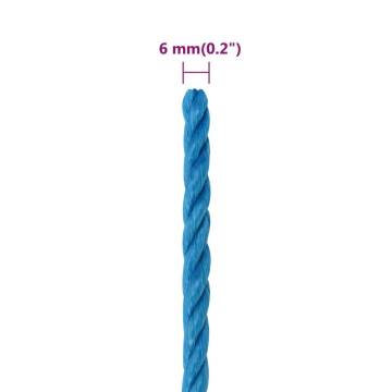 Work Rope Blue 6mm 100m Polypropylene - Durable & Versatile