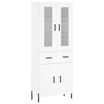 Stylish Highboard White 69.5x34x180 cm - Hipomarket UK