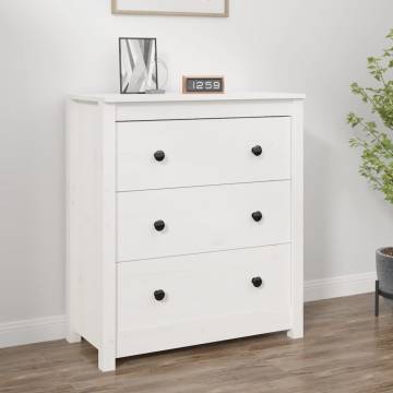 White Solid Wood Pine Sideboard - 70x35x80 cm | HipoMarket