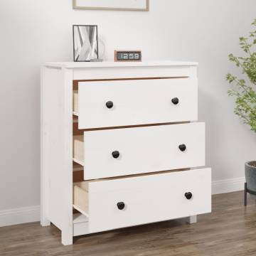 White Solid Wood Pine Sideboard - 70x35x80 cm | HipoMarket