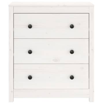 White Solid Wood Pine Sideboard - 70x35x80 cm | HipoMarket