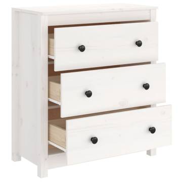 White Solid Wood Pine Sideboard - 70x35x80 cm | HipoMarket