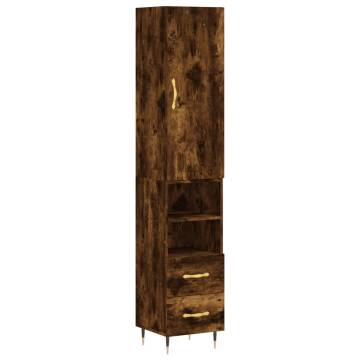 Stylish Highboard in Smoked Oak - Durable Engineered Wood