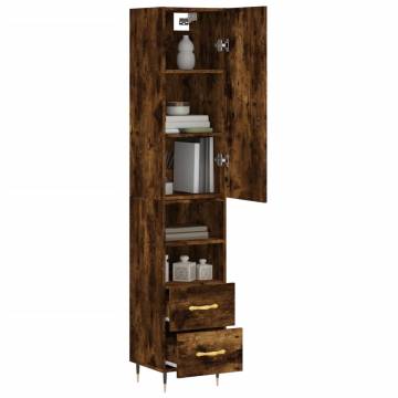 Stylish Highboard in Smoked Oak - Durable Engineered Wood