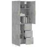 Stylish Concrete Grey Highboard - 69.5x34x180 cm | HipoMarket