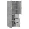 Stylish Concrete Grey Highboard - 69.5x34x180 cm | HipoMarket