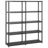 5-Tier Black Storage Shelf - Versatile & Sturdy Plastic