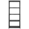 5-Tier Black Storage Shelf - Versatile & Sturdy Plastic