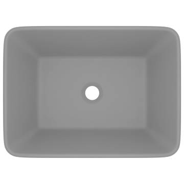 Luxury Matt Light Grey Wash Basin - Stylish Ceramic Design