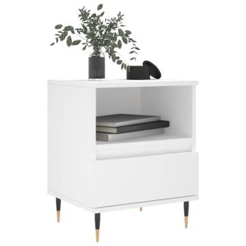 Stylish White Bedside Cabinet - 40x35x50 cm | Hipomarket