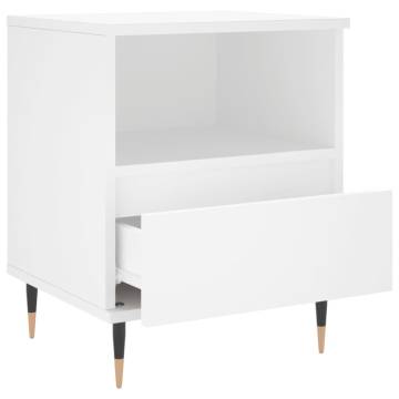 Stylish White Bedside Cabinet - 40x35x50 cm | Hipomarket