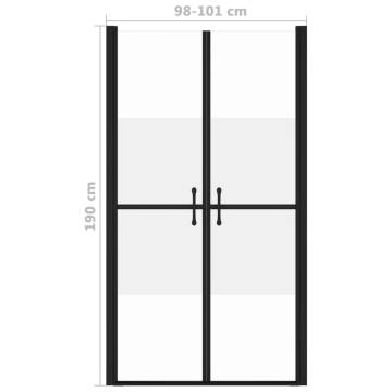 Stylish Half Frosted Shower Door ESG (98-101)x190 cm