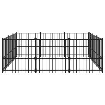 Outdoor Dog Kennel Steel 8.47 m² - Secure Your Puppy