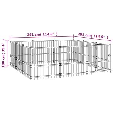 Outdoor Dog Kennel Steel 8.47 m² - Secure Your Puppy