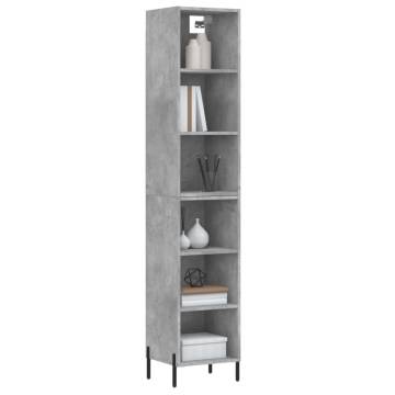 Stylish Highboard Concrete Grey - 34.5x32.5x180 cm