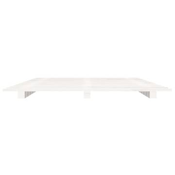 White Bed Frame 90x200 cm - Solid Pine Wood | HipoMarket