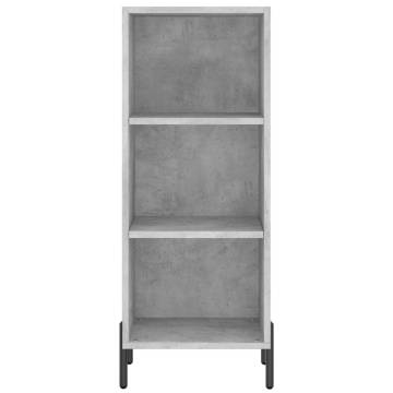 Stylish Highboard Concrete Grey - 34.5x32.5x180 cm