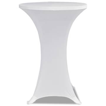 White Stretch Standing Table Cover Ø 60cm - 2 pcs | HipoMarket