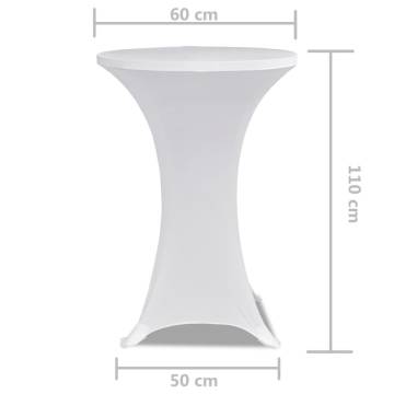 White Stretch Standing Table Cover Ø 60cm - 2 pcs | HipoMarket