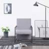 Stylish Light Grey Armchair with Chrome Feet | Hipo Market