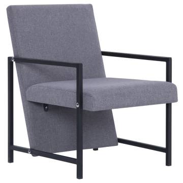 Stylish Light Grey Armchair with Chrome Feet | Hipo Market